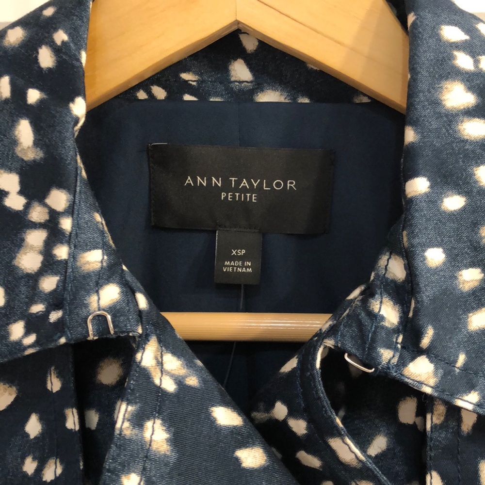 NWT Ann Taylor Modern Trench in Midnight Spruce - Picture 3 of 7